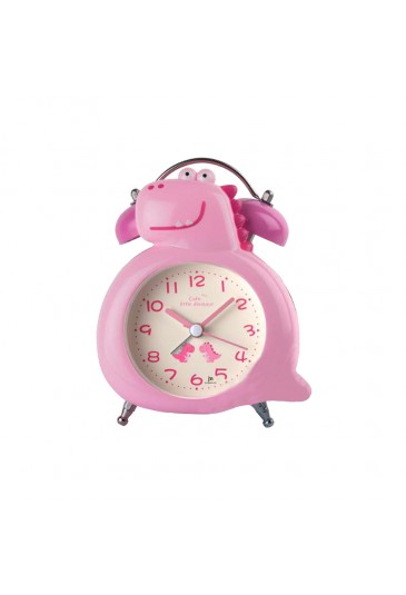 Sveglia Orologio Dinosauro Rosa Movimento Silenzioso Bambino Lowell JA7095-P