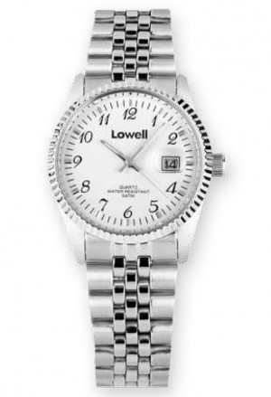 Orologio Polso Lowell Solo Tempo Datario Quadrante Bianco Index Bracciale Jubilee Donna PL4600-00