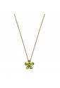 Collana Fiore Peridoto Verde Oro Rosa 18kt Regalo Laurea Fantasia Monile PLQBKFM