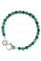 Bracciale Dvccio Afrodite Pietre Naturali Verdi Argento Rodiato 5LPUFFM