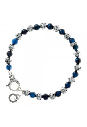 Bracciale Dvccio Ares Pietre Naturali Blu Argento Rodio NRHCHFM