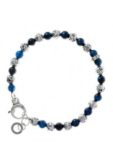 Bracciale Dvccio Ares Pietre Naturali Blu Argento Rodio NRHCHFM