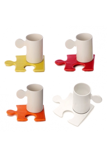 Tazze Caffe Puzzle Porcellana Colorata L'Abitare 16870025