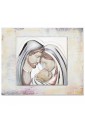 Quadro Sacra Famiglia Misura 46X39 Argento Laminato Smaltato Thilia 453124