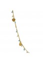 Collana Girocollo Charms Cuore Cristalli Turchesi Bianchi Oro Giallo 18kt Fantasia Monile 4LPMVFM