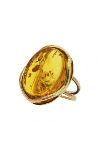 Anello Ambra Gialla E Argento HR67DFM