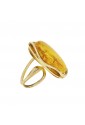 Anello Ambra Gialla Argento Fantasia Monile HR67DFM
