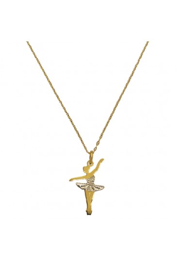 Collana Girocollo Ciondolo Ballerina Oro Giallo 18kt Fantasia Monile BHAV2FM