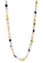 Collana Lunga Pietre Naturali Quarzo Rosa Ametista Lunghezza 80 Cm Fantasia Monile 6EAMKFM