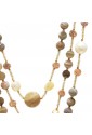 Collana Lunga Pietre Naturali Quarzi Brown Grigi Perle Lunghezza 140 Cm Fantasia Monile PMU67FM
