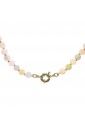 Collana Lunga Pietre Naturali Quarzo Rosa Lunghezza 56 Cm A Scalare Fantasia Monile F66PVFM