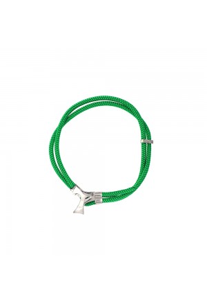 Bracciale Cordino Verde Croce Tau Argento Regalo Comunione Cresima Agios AGI282/B-VE