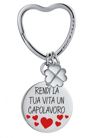 Portachiavi Luca Barra Acciaio Incisione Rendi La Tua Vita Un Capolavoro PK260