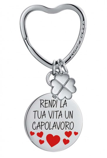 Portachiavi Luca Barra Acciaio Incisione Rendi La Tua Vita Un Capolavoro PK260