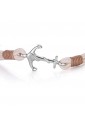 Bracciale Luca Barra Corda Beige Ancora Acciaio BA1003