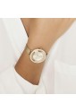 Orologio Donna Solo Tempo Acciaio Dorato Quadrante Silver Cristalli Bianchi Ghiera Ceramica Bianca Luca Barra BW332