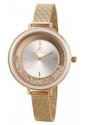 Orologio Donna Solo Tempo Acciaio Dorato Quadrante Silver Cristalli Bianchi Ghiera Ceramica Bianca Luca Barra BW332