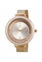 Orologio Donna Solo Tempo Acciaio Dorato Quadrante Silver Cristalli Bianchi Ghiera Ceramica Bianca Luca Barra BW332