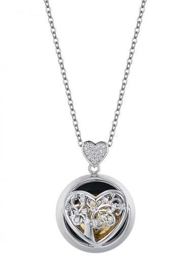 Collana Luca Barra Acciaio Dorato Chiama Angeli Cuore Sfera CK1753