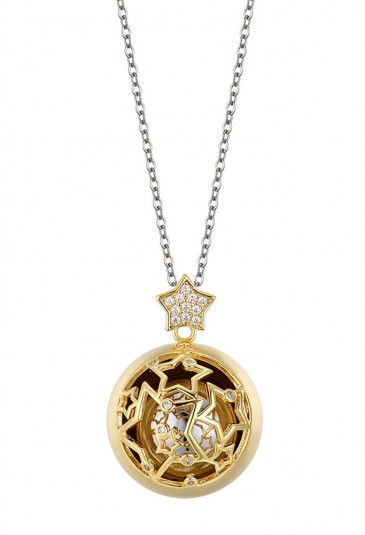 Collana Luca Barra Acciaio Dorato Chiama Angeli Stelle Cristalli CK1751