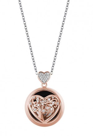 Collana Luca Barra Acciaio Rosa Cuore Sfera CK1754