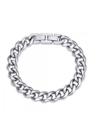 Bracciale Luca Barra Acciaio Anallergico Maglia 11mm Uomo BA1264