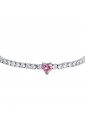 Bracciale Luca Barra Acciaio Cristalli Bianchi Cuore Cristallo Rosa BK2281