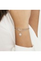 Bracciale Luca Barra Doppio Filo Acciaio Charm Luna Stella Cristalli Bianchi BK2310