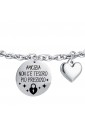 Bracciale Luca Barra Script Ciondolo Incisione Amicizia Non C'E' Tesoro Più Prezioso Acciaio BK2313