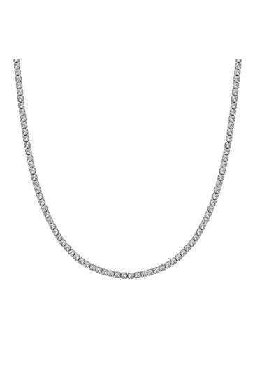 Collana Tennis Luca Barra Acciaio Cristalli Bianchi CK1699