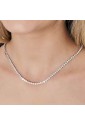 Collana Tennis Luca Barra Acciaio Cristalli Bianchi CK1699