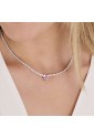 Collana Girocollo Tennis Luca Barra Acciaio Cristalli Bianchi Cuore Cristallo Rosa CK1704