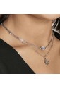 Collana Girocollo Luca Barra Doppio Filo Acciaio Charm Occhio Stella Cristalli Bianchi CK1744