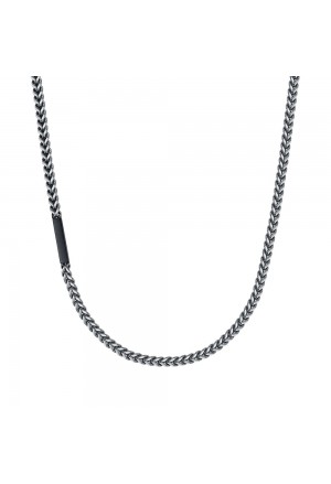 Collana Luca Barra Acciaio Elemento Nero CL291