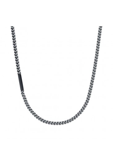 Collana Luca Barra Acciaio Elemento Nero CL291