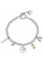 Bracciale Brosway Chakra Quadrifoglio Pendenti Portafortuna Significato Audacia Acciaio Cristalli BHKB114