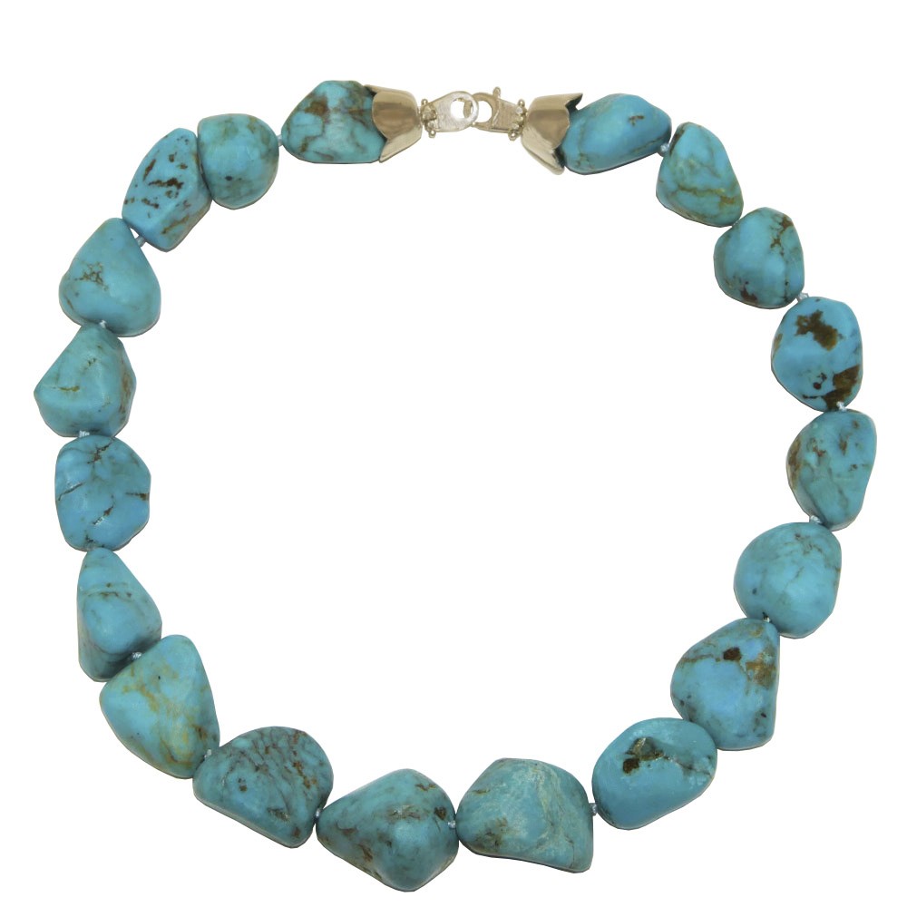 Collana Boho Conchiglia Vintage Blu Turchese – Perle Di Riso E Smerli – Donna - 5