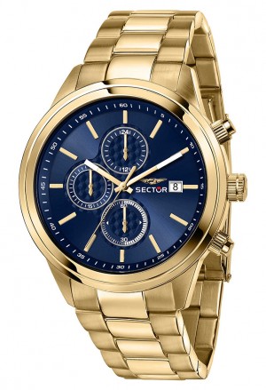 Orologio Sector 670 Acciaio Gold Cronografo Chrono Quadrante Blu Uomo R3273740001