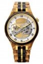 Orologio Automatico Legno Zebrano Ebano Movimento A Vista Solo Tempo Green Time ZW171D