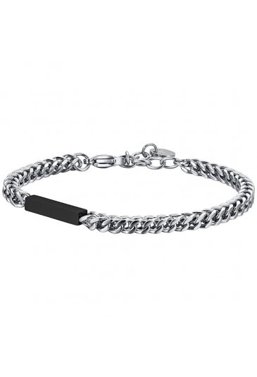 Bracciale Luca Barra Uomo Acciaio Anallergico Elemento Acciaio Nero BA1410