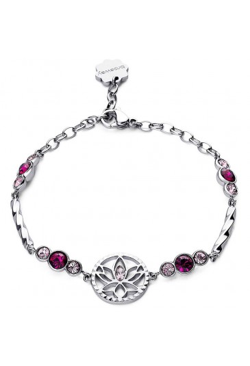 Bracciale Brosway Chakra Fiore Di Loto Significato Rinascita Forza Acciaio Cristalli Rosa BHKB112