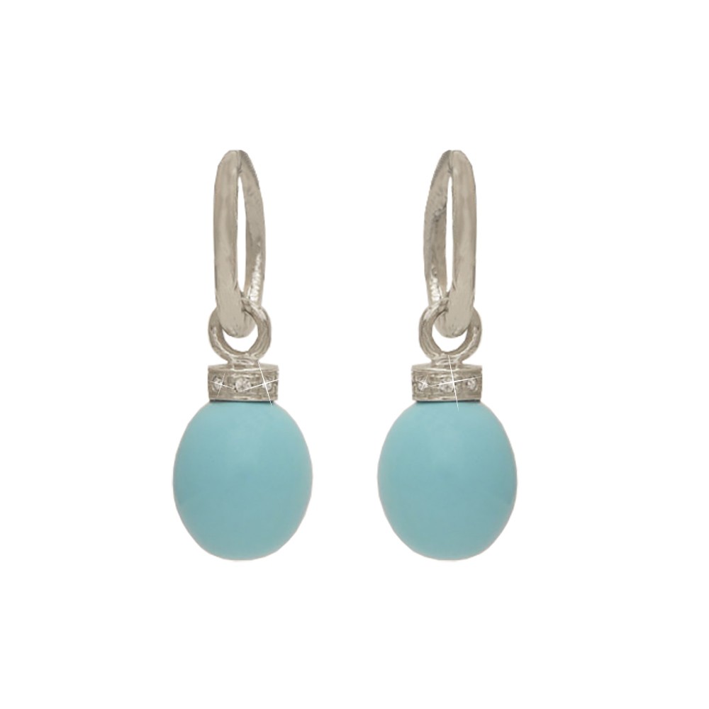 MISIS Orecchini Pendenti A Stella Marina - Argento 925 Placcato Oro 18kt Con Turchese - Made In Italy