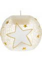 Sfera Natalizia Vetro Luci Led Candela Cera Decoro Dorato Bagutta N8519-03