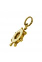 Ciondolo Unisex Timone Oro Giallo 18KT Smalto A Fuoco Tridimensionale Fantasia Monile QU3APFM