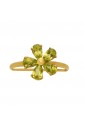 Anello Fiore Peridoto Verde Oro Rosa 18kt Fantasia Monile 2898BFM