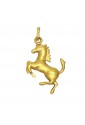 Ciondolo Unisex Cavallo Rampante Oro Giallo 18KT Bombato Fantasia Monile FL1YIFM