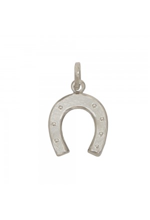 Ciondolo Unisex Ferro Di Cavallo Oro Bianco 18KT Tridimensionale Fantasia Monile JUXZTFM