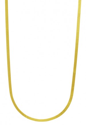 Collana Girocollo Spina Di Pesce Snake Maglia Piatta Oro Giallo 18kt Fantasia Monile IL3UTFM