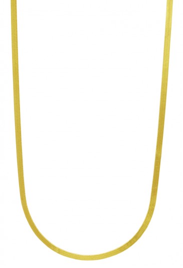 Collana Girocollo Spina Di Pesce Snake Maglia Piatta Oro Giallo 18kt Fantasia Monile IL3UTFM