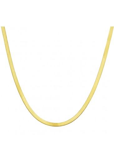 Collana Girocollo Spina Di Pesce Snake Maglia Piatta Oro Giallo 18kt Misura Medium Fantasia Monile G93CJFM